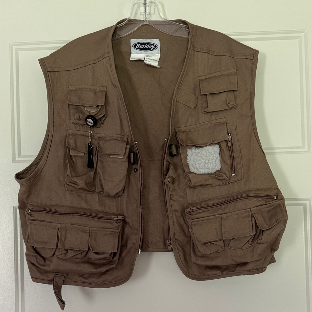 Men's Brown Utility Fishing Vest Large